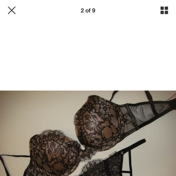 Nwt vs 32c bra set+teddy/romper+babydoll black - Picture 2 of 4